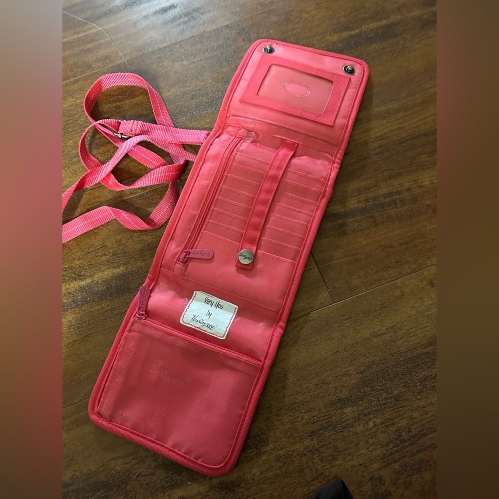 Thirty One 31 Vary You Quilted Crossbody Organizer Wallet Bag Purse Pink Coral - Picture 5 of 5